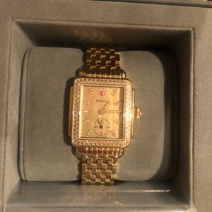 Limited Edition Michele Gold Diamond Deco Watch